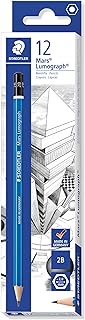 STAEDTLER Mars Lumograph 2B Graphite Art Drawing Pencil, Medium Soft, Break-Resistant Bonded Lead, 12 Pack, 100-2B (100-2B VE)