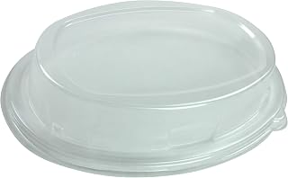 Sabert Clear High Dome Lid for Pulp Burrito Bowls and Small Oval Pulp Plate, 300 Count