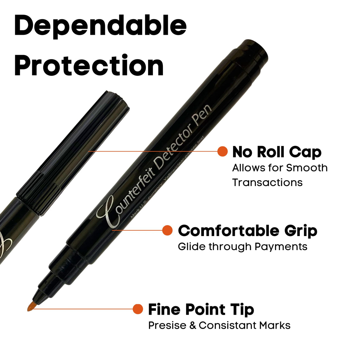 Counterfeit Bill Detector Marker Pen by Dri Mark – Model CFD5PK