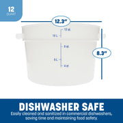 Carlisle FoodService Products 12 Quart (Pack of 6) / 1 / White Storage & Transport
