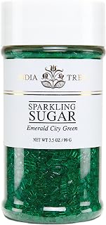India Tree Pure Green Sparkling Sugar , Shimmery Sugar Sprinkles for Baking and Decorating, Small , 3.5 Oz Jar (Pack of 1)