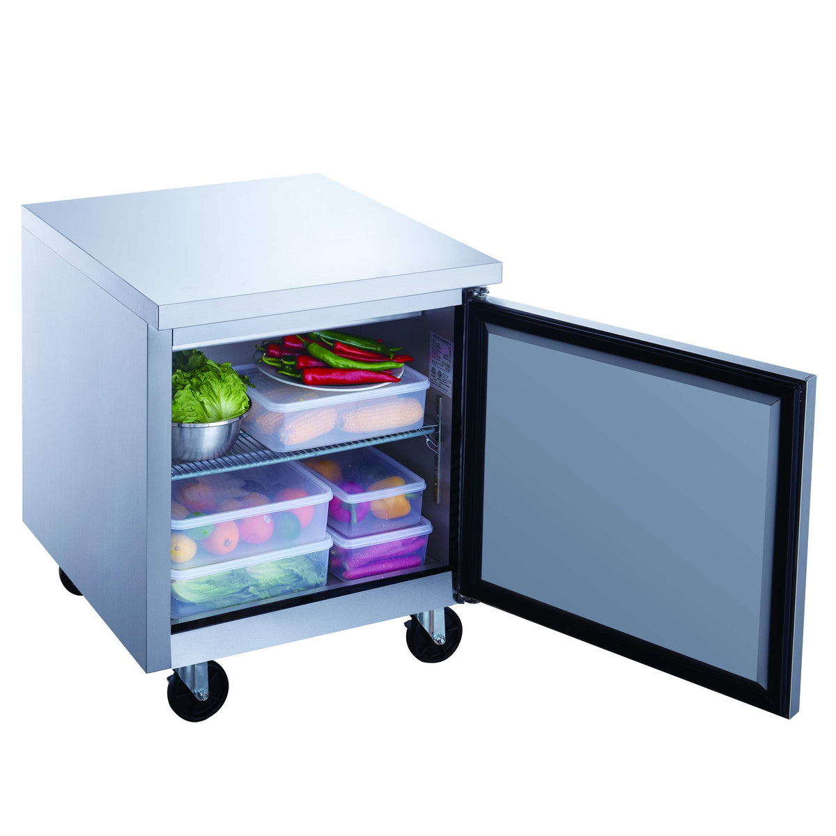 Appliance USA 7 cu. ft. Single Door Undercounter Refrigerator in Stainless Steel by Dukers – 29" Width x 31" Depth x 36" Height, 7.0 cubic_feet, Stainless Steel, Model DUC29R