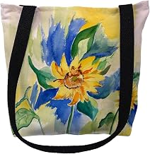 Betsydrake TY200G 18 x 18 in. Betsys Sunflower Tote Bag - Large Black