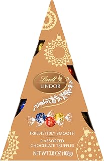 Lindt Lindor Gold Assorted Tree Christmas Candy, 3.9 Ounce