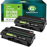 GREENBOX 1260 1265 Toner Cartridges for B1260dn B1265dfw Printer, 2 Black | 331-7328, Compatible for Dell B1260dn B1265dfw B1260 B1265dn B1265dnf Printers, 2,500 Pages, High Yield, 2 Pack