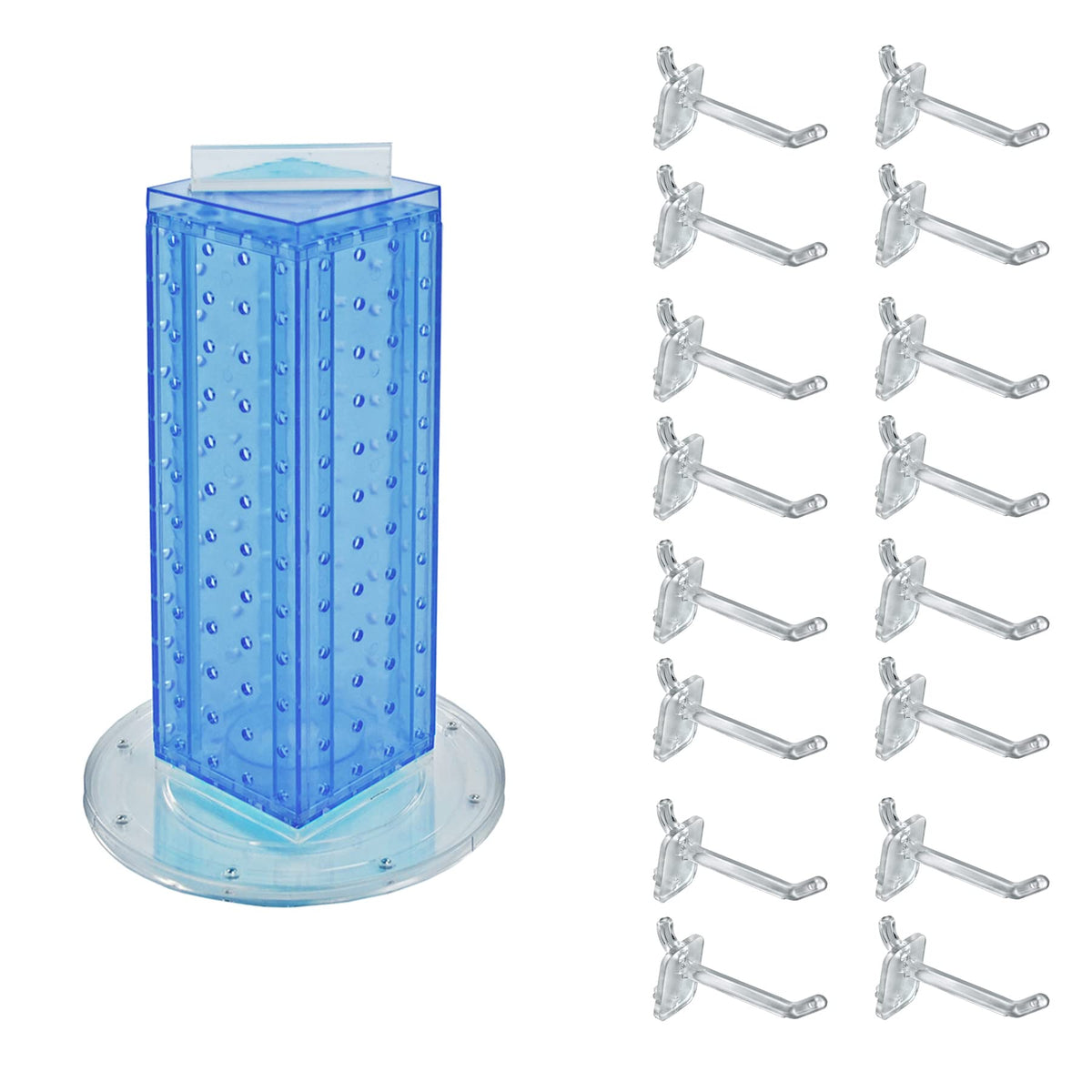 Azar Displays 2 inches x 4 inches x 13 inches / Blue / Pegboard + Hooks Panels & Units