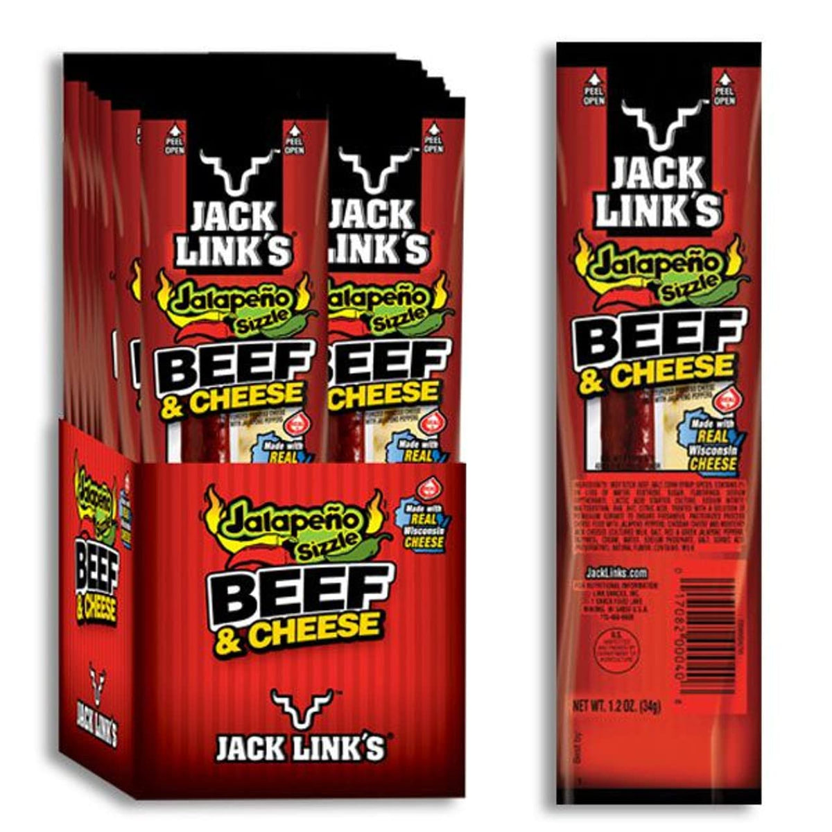 Jalapeno Sizzle Beef & Cheese Combo Pack by Jack Link's – 12 Ounce, Pack of 2
