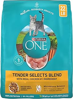 Purina ONE Tender Selects Dry Cat Food, Chicken, 22 lb Bag