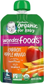 Gerber Organic Stage 2 Carrot Apple Mango Pouch, 3.5 Oz