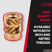 Plastic Thread Insert by E-Z LOK – One Size, Brass, Gold, Pack of 100, Model HI-004-WH