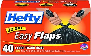 Hefty Flap Tie Large Trash Bags - 30 Gallon, 40 Count