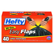 Flap Tie Large Trash Bags - 30 Gallon by Hefty – Commercial Grade