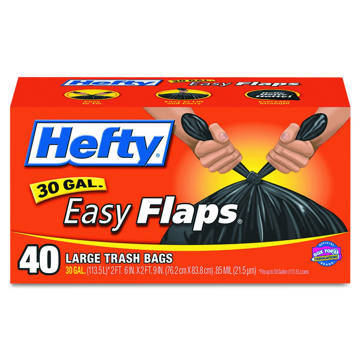 Flap Tie Large Trash Bags - 30 Gallon by Hefty – Commercial Grade