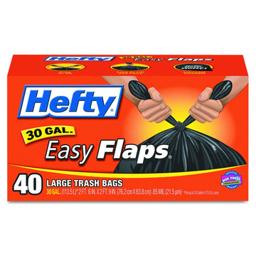 Flap Tie Large Trash Bags - 30 Gallon by Hefty – Commercial Grade