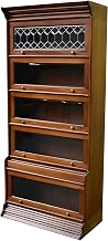 Starlight Canyon Home Solid Wood Barrister Bookcase with Glass Doors, 5-Stack Tall Bookshelf with Storage for Home Office, Light Brown