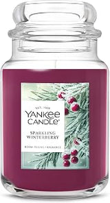 Yankee Candle Sparkling Winterberry Scented Candle, 22oz Large Jar, up to 150 Hour Burn Time, Giftable, Holidays
