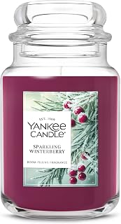 Yankee Candle Sparkling Winterberry Scented Candle, 22oz Large Jar, up to 150 Hour Burn Time, Giftable, Holidays