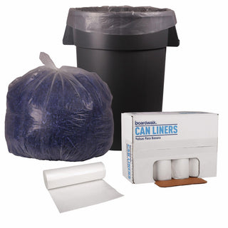 Recycled Low-Density Polyethylene Can Liners by Boardwalk – 1 Count (Pack of 100), 45.0 gallons, Plastic, Clear, Pack of 100