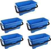 UNGER Professional 6 Gallon Heavy Duty Bucket 5-Pack, Large Portable Cleaning Tool with 2 Pour Spouts, Comfort-Grip Handle, Essential Container for Floor, Window, and Household Use