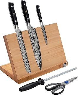 HENCKELS Compass Damascus 6-pc Magnetic Easel Damascus Knife Set