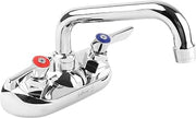 Krowne 10-406L Krowne Silver Series Faucet, Splash-Mounted, 4" Centers, 6" Swing spout, Quarter-Turn Ceramic Cartridge Valve, Includes mounting kit, Chrome Finish, Low Lead Compliant, NSF​​‌‍​​‌‌‌