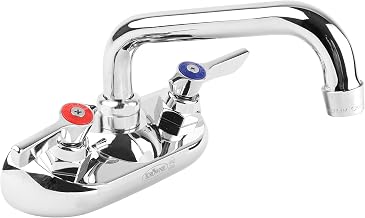 Krowne 10-406L Krowne Silver Series Faucet, Splash-Mounted, 4" Centers, 6" Swing spout, Quarter-Turn Ceramic Cartridge Valve, Includes mounting kit, Chrome Finish, Low Lead Compliant, NSF​​‌‍​​‌‌‌