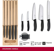 Swiss Classic In-Drawer Holder & Knife Set - Includes Organizer and Bread by Victorinox – Multiple (Pack of 1), Beechwood,Stainless Steel, Black, Pack of 5, Model 6.7143.5