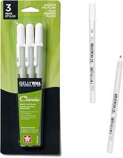 SAKURA Gelly Roll Classic White Opaque Gel Pens, 08 Medium Pt, 3 Pack