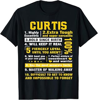 CURTIS Highly Eccentric 10 Facts Shirt First Name shirt