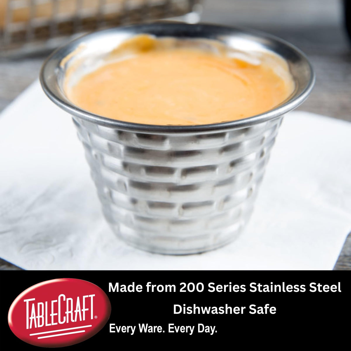 Products Serving Container by Tablecraft – 9 Ounce Pail, 9.0 ounces, Stainless Steel, Silver, Pack of 12