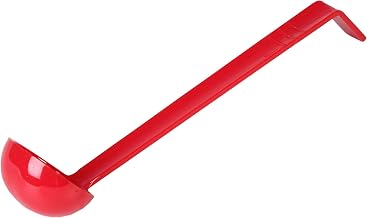 Thunder Group 8.5" 0.75 oz one piece polycarbonate ladle, red color, comes in each