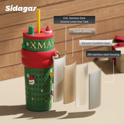 Sidagar Christmas Tumbler, 24 Ounces, Green