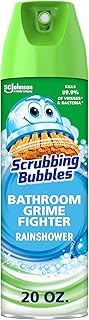 Scrubbing Bubbles Bathroom and Shower Cleaner Disinfectant Aerosol, Foaming Action Bathroom Grime Fighter, Rainshower Scent, 20oz