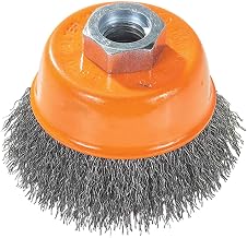 Walter Surface Technologies Walter 13D302 Crimped Wire Cup Brush - 3 in. Carbon Steel Brush with M14 x 1.25 Threaded Arbor Hole. Abrasive Finishing Tools