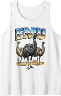 Emu Vintage 70s 90s Retro Emu Birds Animal Lover Emu Tank Top