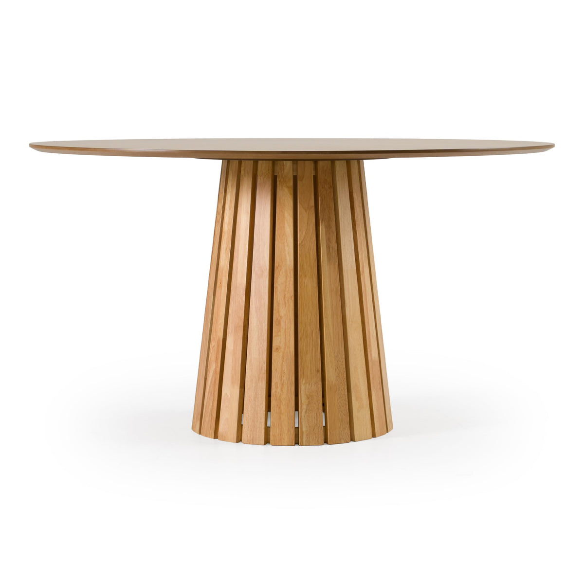 Weiss - Mid-Century Modern Natural Oak Round Dining Table by Limari Home – Rubberwood, Natural, Model LIM-85572