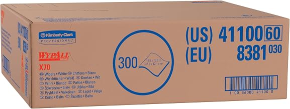 WypAll Power Clean X70 Medium Duty Cloths (41100), Flat Sheet Box, Long Lasting, White, 1 Box - 1 Each