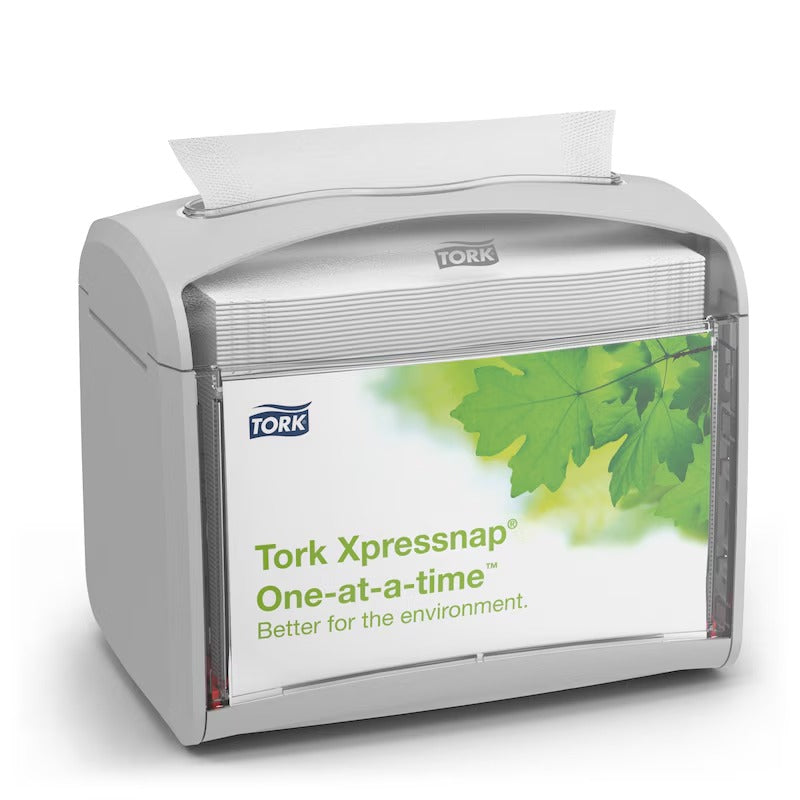 Tork Xpressnap Plastic Napkin Dispenser, 250 Napkins, 4/Case - Gray