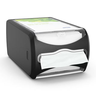 Tork Xpressnap Plastic Napkin Dispenser, 500 Napkins - Black