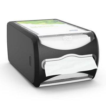Tork Xpressnap Plastic Napkin Dispenser, 500 Napkins - Black