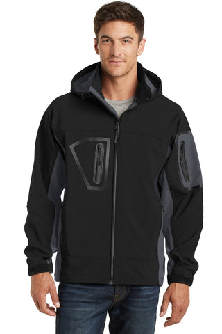 Tall Waterproof Soft Shell Jacket by Port Authority – X-Large Tall, Polyester,Spandex, Black/Graphite, Model 799205
