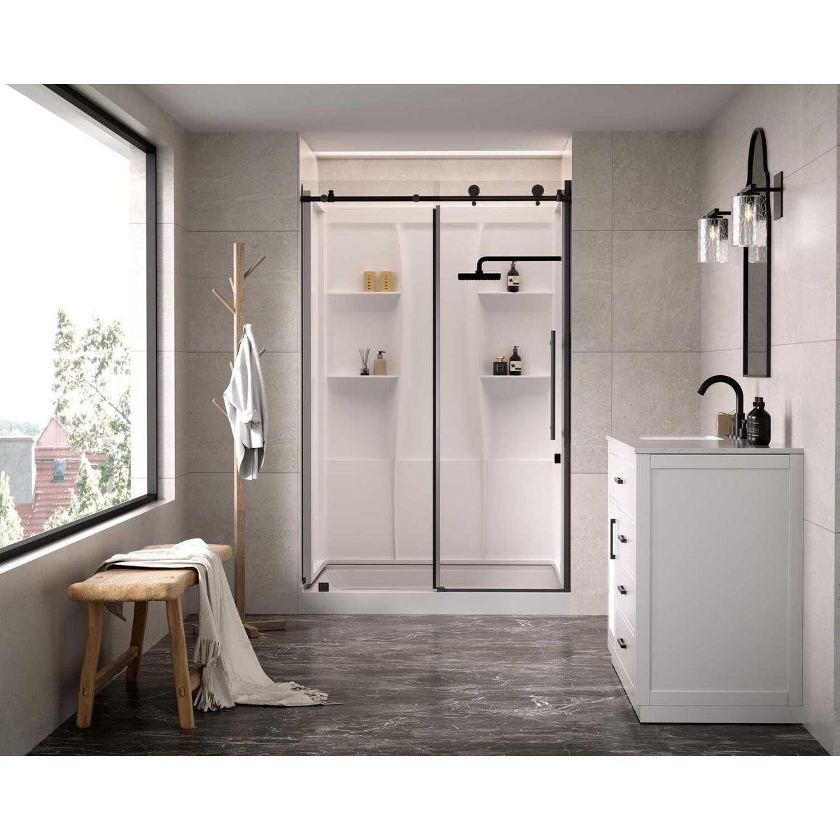 Sterling Shower Wall Surround White by Lighting Design – Acrylic, White