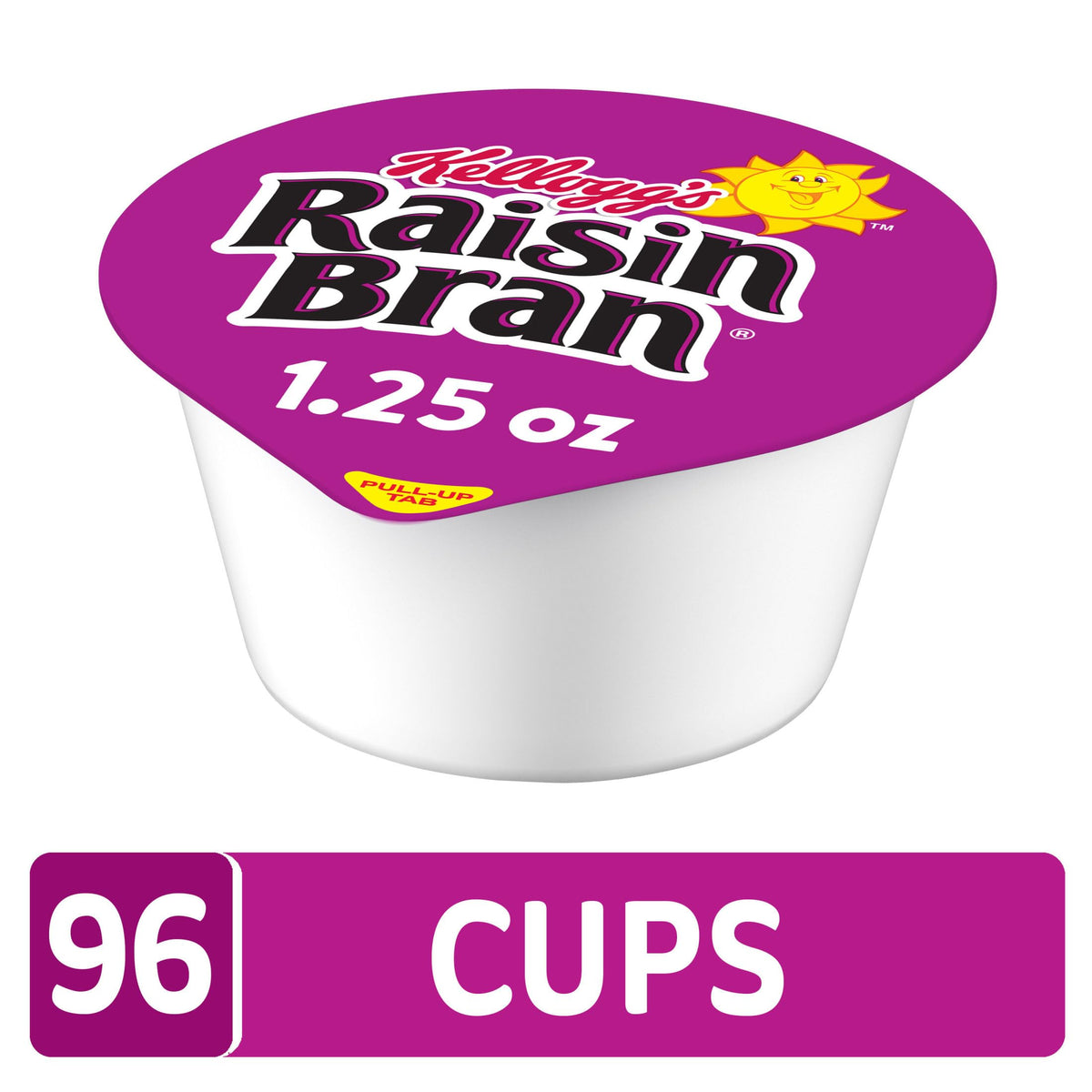 Breakfast Cereal Cups by Kellogg's Raisin Bran – 1.25 Ounce (Pack of 96), Pack of 96