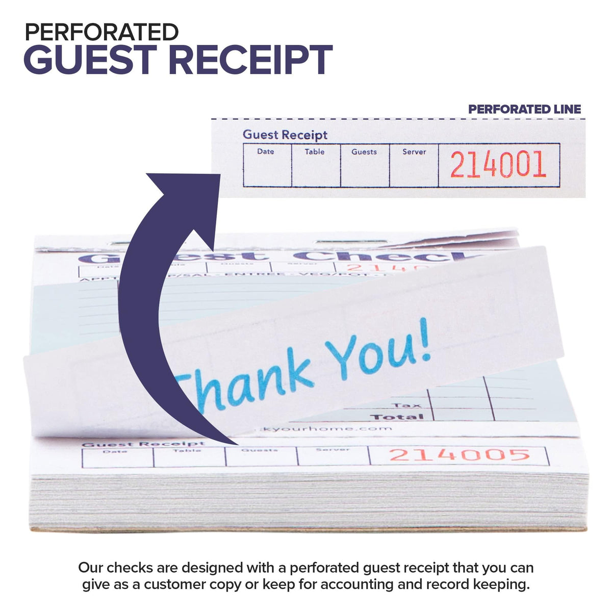 Blue Guest Check Books for Servers (40 Pack) Server Note Pads by Stock Your Home – Blue, Model SYH-1298-BDL