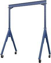 Vestil AHS-6-10-14 Steel Adjustable Height Gantry Crane with Phenolic Casters 10 Ft. Wide x 14 Ft. Max Usable Height 6,000 Lb. Capacity Blue