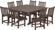 Polywood Traditional Garden 9-Piece Farmhouse Dining Set (Mahogany)