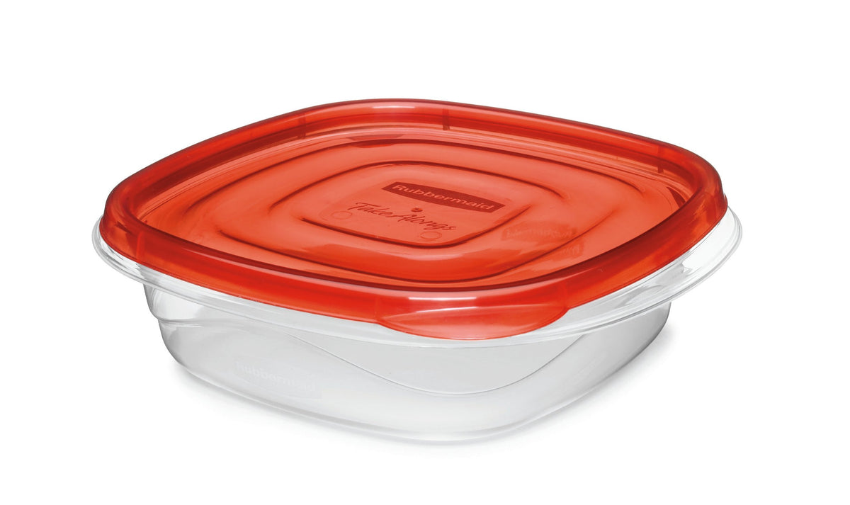TakeAlongs Square Food Storage Containers by Rubbermaid – 2.9 Cup (2 Pack), 2.9 cups, Plastic, Chili Red, Model FG7F71RETCHIL