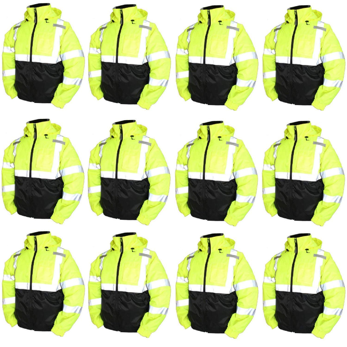 Rubber J26112 Bomber II Lime Green Winter Jacket (1 Case/12 Jackets) (Large) by TINGLEY – Polyester, Green, Pack of 12