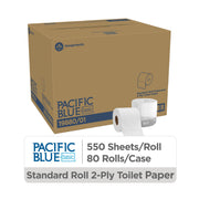 Pacific Blue Basic 2-Ply Embossed Toilet Paper by Georgia-Pacific – 80 Count (Pack of 1), Paper, White, Pack of 80, Model 4005262