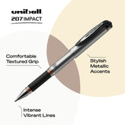 Signo 207 Impact Gel Pen by Uni-Ball – 12 count (Pack of 2), Plastic, Red, Model 65802